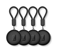 Cellularline Tracy Tag Bluetooth Object Locator Set of 4 Compatible with Apple iOS Find Me and Airtag Accessories, Replaceable Battery, Dust and Water Resistant, Black