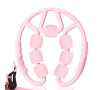Cellulite Massage Roller, LULUWA Anti-Cellulite Massager for Leg Thigh Arm Neck with 7 Wheels and Handlebars to Release and Relax The Skin or Muscle (Pink)