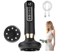 Cellulite Massager - with 8 Steel Balls, Meridian-Clearing Massage Device, 12 Adjustable Levels, 20-Minute Automatic Power-Off Protection, for Abdomen, Waist, Arms, Legs Black