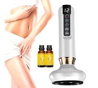 Cellulite Relief Kit, Anti-Cellulite Massager, Cellulite Relief in 30 Days, Handheld Massager Tool for Belly, Waist, HIPS, Arms, Legs(White+Oil)