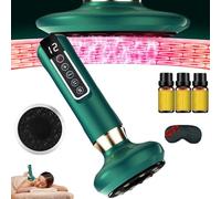 Cellulite Tool, Anti Cellulite Massager Firm & Tone Tool with 3 Bottle Essential Oils, Cellulite Massager with 12 Suction 7 Massage Technique for Abdomen,Waist,Arms Legs (Green)