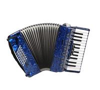 Celluloid Accordion, ABS 26 Key 48 Bass Diatonic Accordion Educational Piano Keyboard Instrument with Adjustable Straps, Exquisite Celluloid Piano Accordion for Stage Performance