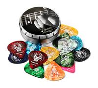 Celluloid Guitar Picks, Donner 16pcs Guitar Plectrum Including Thin, Medium, Heavy & Extra Heavy Gauges (0.46mm-1.2mm)