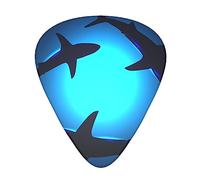 Celluloid Guitar Picks Guitar Accessories Guitar Picks for Acoustic Guitar, Electric Guitar, Bass Guitar 12 pack (Ocean blue sea floating sharks)