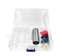 Celluloid Guitar Picks Guitar Glass Metal Slide Bar with Plastic Box for Guitar, Bass Accessories
