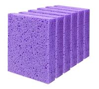 Cellulose Sponges, Large Size 4" x 6" - Heavy Duty Scrub Kitchen Sponge, Clean Tough Messes Without Scratching Kitchen Cleaning Pads, Pop Up Eco DIY (6 Pack), Purple