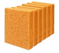 Cellulose Sponges, Large Size 4" x 6" - Heavy Duty Scrub Kitchen Sponge, Clean Tough Messes Without Scratching Kitchen Cleaning Pads, Pop Up Eco DIY (6 Pack), Yellow