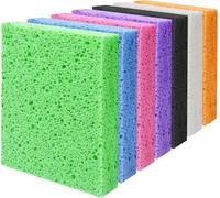 Cellulose Sponges, Large Size 4" x 6" x 1" - Heavy Duty Scrub Kitchen Sponge, Clean Tough Messes Without Scratching Kitchen Cleaning Pads, Pop Up Eco DIY (7 Pack), Mixed