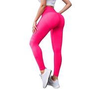 Cellumove 3D Compression Leggings Women Anti Cellulite High Waist Tummy Control Scrunch Bum Lifting Opaque Seamless Yoga Pants Stretch Gym Fitness Sports Running Trousers,04Hot Pink,M