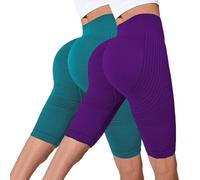 Cellumove 3D Legging Anti Cellulite Womens High Waisted Plus Size Compression Tummy Control Shorts Cellumove Leggings Seamless Butt Lift Yoga Shorts for Gym, Running 02-Purple XL