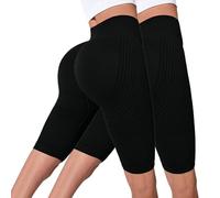 Cellumove 3D Legging Anti Cellulite Womens High Waisted Plus Size Compression Tummy Control Shorts Cellumove Leggings Seamless Butt Lift Yoga Shorts for Gym, Running 02-Black XXL