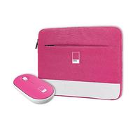 Celly, Bundle Sleeve + Mouse Linea Pantone , 16" PC Case and Wireless Mouse, Sleeve PC with Zip and Mouse with Silent Click, Integrated Dongle, Adjustable DPI, Universal Compatibility, Peach Rose