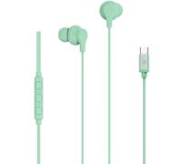 Celly UP1600 In-Ear Headphones USB-C Microphone Volume Control Light Green 1.2m