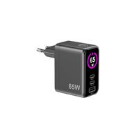 Celly - USB-C 65W GaN Multi Charger with LED Display, Quick Charge for Laptop, Smartphone and Tablet