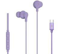 Celly, USB-C Wired In-Ear Headphones with Answer Button, Volume Control, Built-in Microphone, Purple