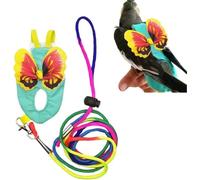 CELONROMF Escape-Proof Parrot Harness & Leash Set with Diaper - Adjustable Flight Suit with Bow & Safety Cord for Conures, African Grey, Parakeets, Doves (Yellow-S)
