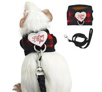 CELONROMF Guinea Pig Harness and Leash Set Red Plaid Small Animals Clothes Ferret Accessories Small Pet Outfit Cute Walking Supplies for Kitten Dwarf Rabbit Squirrel (Red Checks, M)