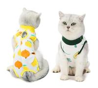 CELONROMF Pack Pet Surgical Recovery Suit for Dogs & Cats - Breathable Anti-Lick Onesie After Spay/Neuter Surgery, Abdominal Wound Protector with Soft Fabric (X-Large, Lemon,Avocado)