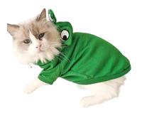 CELONROMF Pet Costume Collection, Dinosaur Tiger Bee Pattern Hooded Outfits, Warm Winter Clothes, Polyester, Small Dogs Cats, Halloween Christmas Cosplay (Medium, Frog)