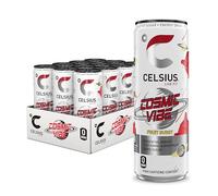 CELSIUS Cosmic Vibe - Sparkling Natural Energy Drink, 7 Vitamins, Caffeine, No Artificial Colours, Sugar Free Energy Drinks, Fruit Burst, 355 mL, 12-Pk