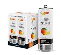 CELSIUS Energy Drink, Sparkling Mango Lemonade, Natural Flavours. No Artificial Colours, Sugar Free Energy Drinks, 355 mL, 4-Pack