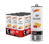 CELSIUS Energy Drink, Sparkling Raspberry Peach, Natural Flavours, No Artificial Colours, Sugar Free Energy Drinks, 355 mL