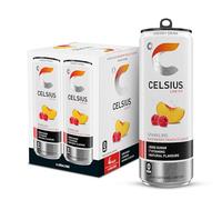 CELSIUS Energy Drink, Sparkling Raspberry Peach, Natural Flavours, No Artificial Colours, Sugar Free Energy Drinks, 355 mL, 4-Pack