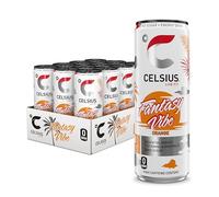 CELSIUS Fantasy Vibe - Sparkling Natural Energy Drink, 4 Vitamins, Caffeine, No Artificial Colours, Sugar Free Energy Drinks, Orange, 355 mL, 12-Pack