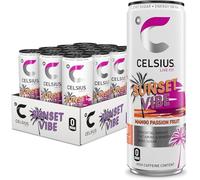 Celsius Live Fit Clean Energy Sparkling Drink With & Vitamins & Natural Flavours 355ml Cans, 200mg Caffeine Per Can (Pack Of 12 x 355ml, Sunset Vibe Mango Passion)