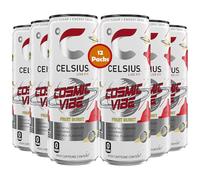 Celsius Live Fit Cosmic Vibe Sparkling Fruit Burst Flavour Energy Drink 355ml - Refreshing Carbonated Fitness Drink with Essential Energy, Zero Sugar, Natural Flavors & No Artificial Preservatives X12