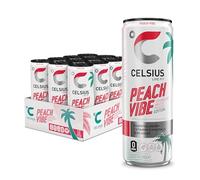 CELSIUS Sparkling Peach Vibe, Functional Essential Energy Drink 12 Fl Oz (Pack of 12)