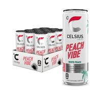 CELSIUS Sparkling Peach Vibe, Refreshing Energy Drink, 335ml (Pack of 12)