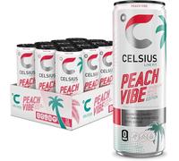CELSIUS Sparkling Peach Vibe, Refreshing Energy Drink, 355ml (Pack of 12)