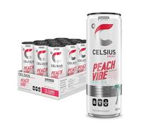 CELSIUS Sparkling Peach Vibe, Zero Sugar Energy Drink, 335ml (Pack of 12)