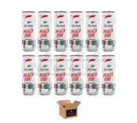 Celsius Vibe Sparkling Energy Drink | Zero Sugar, No Artificial Colours | Natural Caffeine with 7 Essential Vitamins for Energy, Focus | Fruity Flavoured Hydrating Drink (Pack 12, Peach Vibe)