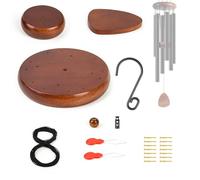 CELSOL Wind Chime Parts Kit, 23 PCS Complete DIY Set with Hooks, Round Top, Clapper, Wind Catcher, Brass Nails, and 17.2FT Nylon String for Easy Wind Chime Making, Repair, and Replacement