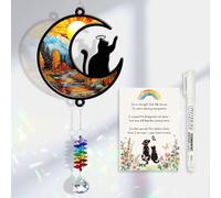 CELSORIX DIY Cat Memorial Gifts for Loss of Cat Suncatcher with Sympathy Card, Pet Memorial Gifts for Cats, Pet Gift for Passing Away Remembrance Memory Ornaments for Cats Lovers (WA290701CATYTH)