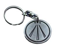 Celtic Awen Druid Symbol Keyring, Pewter Pendant, Stainless Steel Ring with Gift Pouch