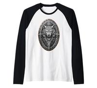 Celtic Battle Shield s Wolf Viking s Norse Myth Symbol Raglan Baseball Tee