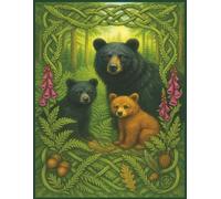 Celtic Bear Journal - 8.5" x 11" (150 Lined Pages) - Mother and Cubs Edition!: Enchanted Rustic Woodland Animal Creative Notebook, Diary for ... & Mushrooms. Great Gift for Nature Lovers!