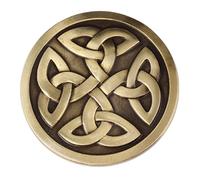 Celtic Belt Buckle for Men, Nordic Viking Celtic Cross Belt Buckle, Punk Celtic Knot Round Western Cowboy Belt Buckle, Gold