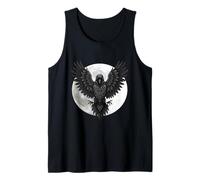 Celtic Black Crow Raven and Moon Tank Top