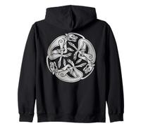 Celtic Book of Kells Trinity Hounds Zip Hoodie