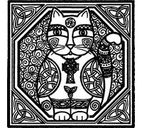 'Celtic Cat' Rubber Stamp - Unmounted Design for Crafting & Scrapbooking, A8 (RS00026394)
