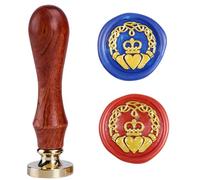 Celtic Claddagh Wax Seal Stamp Irish Claddagh Vintage Wax Sealing Stamps 3cm Sealing Wax Brass Stamp Head with Rosewood Handle