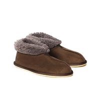 Celtic & Co Men's Handmade In Cornwall Luxury 100% Super Soft Sheepskin Bootee Slippers - Khaki - Size 10