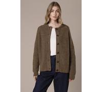 Celtic & Co Women's British Wool Moss Stitch Cardigan in Brown | Size: Large Celtic & Co Brown L