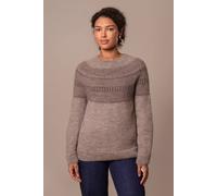 Celtic & Co Women's British Wool Yoke Pattern Sweater in Taupe | Size: Medium Celtic & Co Taupe M