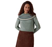 Celtic & Co Women's Ditsy Fair Isle Yoke Sweater in Duck Egg Blue | Size: Medium Celtic & Co Duck Egg Blue M