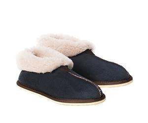 Celtic & Co Women's Handmade In Cornwall Luxury 100% Super Soft Sheepskin Bootee Slippers - Blue Iris - Size 7